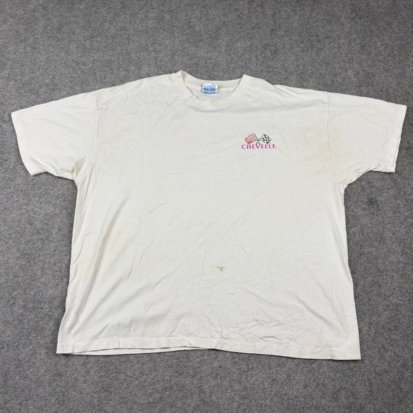Vintage Other - Vintage Chevelle Graphic T Shirt Mens XL White Racing Muscle Car Tee Y2K 90s